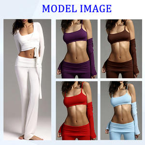 Activewear 2026 Shrug Crop-<span class=keywords><strong>Tops</strong></span> Sportoutfit Yoga-BH Pilates-Leggings 3-teiliges Balletcore Leichtgewicht Mädchen Fitnessstudio Workout-Set - Product Image 4