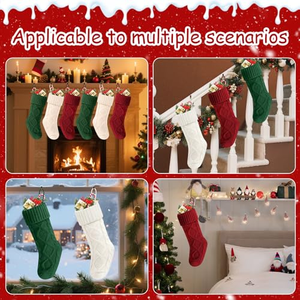 2026 Custom Wholesale Logo Xmas Gift Large <b>Cheap</b> Knit Gift Bulk Red <b>Christmas</b> Embroidered <b>Stocking</b> - Product Image 5