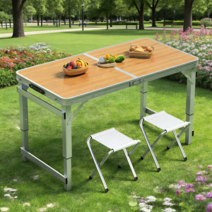 <span class=keywords><strong>Mesa</strong></span> Plegable <span class=keywords><strong>con</strong></span> 4 <span class=keywords><strong>Sillas</strong></span>, Juego de <span class=keywords><strong>Mesa</strong></span> de Picnic de Aluminio <span class=keywords><strong>para</strong></span> Acampar, <span class=keywords><strong>para</strong></span> Fiestas en la Playa y Eventos - Product Image 4