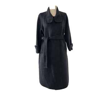 Veste polaire double boutonnage automne-hiver en laine unie écologique vintage à manches longues et poches plaquées coupe ample - Product Image 3