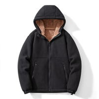 Automne hiver 100% Polyester hommes lourd polaire pleine fermeture éclair à capuche veste thermique doublé coupe décontractée vêtements de travail décontractés utilitaire ODM