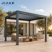 Pergola en aluminium Jiake 6063-T5 avec toit à lames motorisées pour jardin extérieur, patio, gazebo, pavillon, espace de vie en plein air