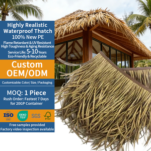 Werks-Direkt vertrieb Feuerfeste Kunststoff dekoration Außen palmen blätter Synthetisches künstliches Strohdach Kleine Chargen erhältlich - Product Image 1