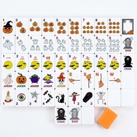 Ensemble de Mahjong Américain de Luxe Thème Halloween, Jeu de Société de Casino avec Tuiles en Mélamine, Ensemble Professionnel de Mahjong pour Fêtes
