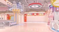 Équipement de parc d'attractions intérieur pour enfants sur le thème du cheval à bascule rose personnalisable, ensembles de jeux souples, trampoline de saut en aluminium