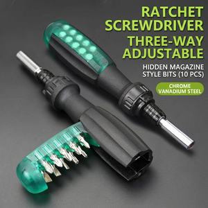 10 In 1 Ratcheting <b>Screwdriver</b> Set Multipurpose Magnetic Tip Anti Slip Handle Diy Tools - Product Image 3