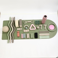 Ensemble d'équipement de Pilates multifonctionnel en silicone vert sauge avec haltères, poids de cheville et bande de résistance – Vente en gros