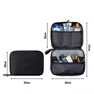 Bolsa de Aseo Personalizada con Logotipo, para Viajes de Negocios, Hogar, Maquillaje, Gran Capacidad, Portátil, PVC, Multifuncional, Negra - Product Image 2