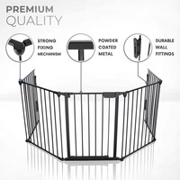 Barrière pliante en métal professionnelle, barrière de sécurité rétractable en acier pour animaux domestiques et bébés, barrière intérieure durable pour toutes les saisons