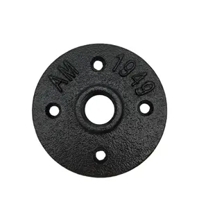 DN15 Black Cast Iron Floor Flange with Threaded Hole for Industrial Pipe fittings