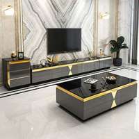 Table basse et meuble TV en verre trempé, style moderne et luxueux, prix de gros, pour salon