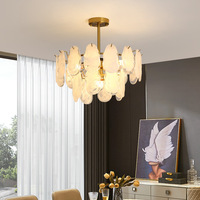 Lustre de luxe rond de haute qualité design français, lustre suspendu de salon d'hôtel, plafonnier led en verre cristal moderne