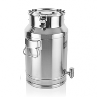 ECOBOX Bidon en acier inoxydable de qualité alimentaire avec robinet pour lait, huile, jus, eau et huile d'olive