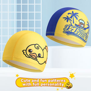 Gorros de baño elásticos personalizados de alta calidad, nuevo diseño, PU, niños, dibujos animados, peces, animales, patrón impreso para el deporte de los niños - Product Image 2