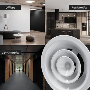Diffuseur de plafond rond en aluminium Fourniture industrielle CVC Couvercle de conduit de climatisation pour bureau à domicile - Product Image 4