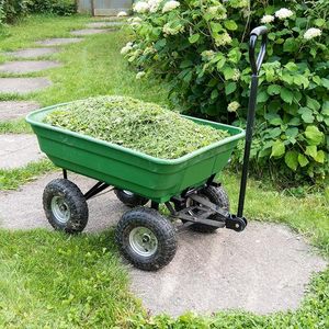 Load 200kg Metal <b>Wagon</b> Rotating Handle Heavy Duty Garden <b>Wagons</b> with Removable Steel Mesh Sides Flatbed Steel Garden <b>Cart</b> - Product Image 1