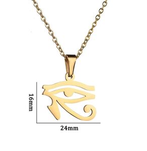 Collana in Acciaio al Titanio di Tendenza, Pendente in Acciaio Inossidabile con Occhio di Horus Faraone dell'Antico Egitto Ispirato alle Perle - Product Image 2