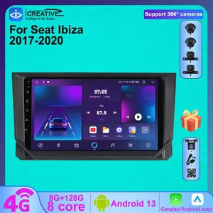 Autoradio multimédia Android pour SEAT <span class=keywords><strong>Ibiza</strong></span> 2017-2020, Carplay sans fil, AUX, unité principale stéréo, WIFI, 4G, Navi, 2Din, DSP, compatible avec le monde entier - Product Image 2