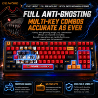 Clavier mécanique F99 avec interrupteurs optiques, touches PBT, 97 touches, éclairage RGB, clavier de jeu filaire sans conflit pour PC Gamer