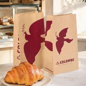 Custom Eco-Friendly Disposable Recyclable <b>Biodegradable</b> Square Bottom Kraft <b>Paper</b> Bread Bakery Packaging Bags - Product Image 6