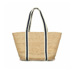 Sac fourre-tout en jute durable, texture tissée à la main, intérieur spacieux, poignée solide, fermeture à glissière, taille personnalisable pour les courses quotidiennes - Product Image 1