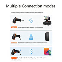 Lecteur de codes-barres sans fil et filaire U38 pas cher, rechargeable, 1D 2D, pour supermarché