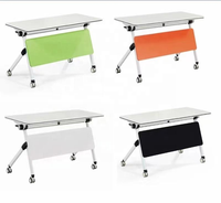 Table de conférence et de formation rectangulaire en bois pliable sur roulettes, moderne, durable et simple, mobilier de bureau