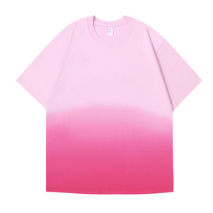 Camiseta de Manga Corta con Cuello Redondo, Estilo Urbano Americano, Talla Grande, Color Degradado, Lavado Ácido, Vintage, 100% Algodón Transpirable para Hombre - Product Image 5