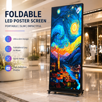Afficheur LED vertical mobile léger, réglable en hauteur, pour signalisation numérique intérieure, idéal pour la publicité en magasin de détail