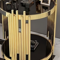 Table basse multifonctionnelle de luxe léger, meubles de maison, table d'appoint pour salon, style nordique moderne, en acier inoxydable