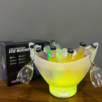 Seau à glace LED avec haut-parleur Bluetooth, seau à glace lumineux de 7 L pour les fêtes et les bars avec fonction de changement de couleur automatique