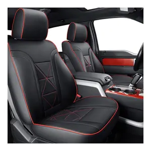 Protector de cuero para asiento de camión de coche, cojines de asiento de coche completamente cubiertos para Ford 2009-2014 F150