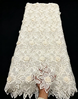 Dentelle Guipure de Haute Qualité NI.AI, Tissu Asoebi à Fleurs 3D pour Fête