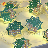 Guirlandes lumineuses LED d'intérieur avec alimentation par batterie/USB pour l'Aïd Moubarak et le Ramadan, décorations blanches chaudes, éclairage de fête