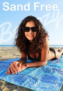 Custom Logo Print Quick Dry Microfiber Egyptian Beach Towels With a Zip Pocket Recycled Towel Sand Free - Product Image 3