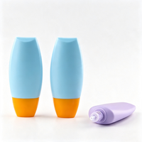 Botellas de Plástico Ovaladas Planas con Tapa de Rosca para Lociones Cosméticas Vacías de HDPE Blanco de 30 ml y 40 ml