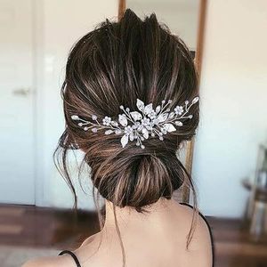 Wholesale Crystal Pearl Hair Comb Clip Pin Leaf Handmade Headband for Women Bride <b>Wedding</b> <b>Accessories</b> Jewelry - Product Image 2