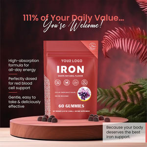 Compléments de fer en gros : Gummies de bisglycinate de fer avec <span class=keywords><strong>vitamine</strong></span> C et B12 – Formule non constipante pour le soutien de la <span class=keywords><strong>grossesse</strong></span> - Product Image 3