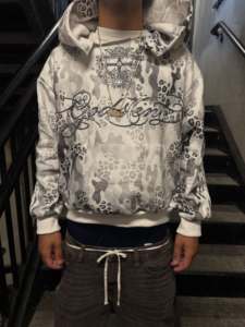 Sweat-shirt à capuche camouflage avec lettres en strass, en molleton bouclette français de haute qualité, broderie, coupe oversize, streetwear, effet délavé, pour homme - Product Image 2