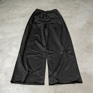 Custom Logo Men's Wide Leg 100% Cotton Sweatpants Elastic Waist Casual Black Gray Autumn Style <b>Pants</b> for Men - Product Image 5