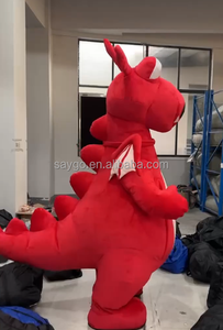Costume de mascotte Dragon rouge 2m robe de dinosaure gonflable costumes tenue marche Costumes de mascotte pour la publicité gonflables - Product Image 2
