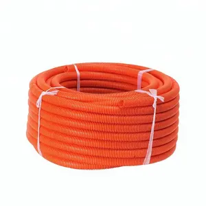 50m/roll Of 20mm Orange PVC Flexible Hose PVC Flexible Conduit PVC Corrugated Conduit