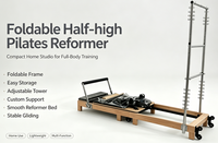 Reformer Pilates pliable semi-hauteur MJD, équipement de Pilates de qualité commerciale, adapté aux salles de sport et aux studios.