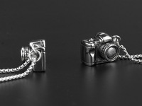 Collier avec pendentif caméra dissimulée pour hommes et femmes, bijou Vintage, en acier inoxydable, 316L, vente en gros, tendance 2020