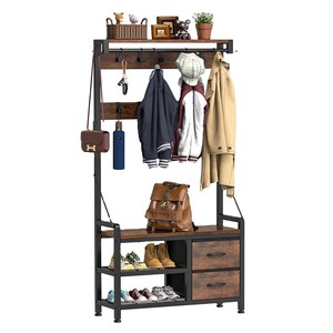 Perchero de pie transfronterizo con almacenamiento, perchero sencillo para el hogar, zapatero multifuncional para entrada, perchero. - Product Image 2