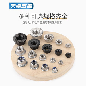 Tianzhuo Hardware Flange Nuts M4 M24 Hex Stainless Steel With Toothed Edges And Washers Mixed Pack - Product Image 1