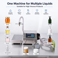 Machine de remplissage semi-automatique à commande numérique pour liquides (miel, huile comestible, jus) avec pompe à engrenages et fonction de pesage pour bouteilles en plastique