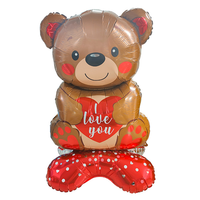 Vente en gros Ballon film aluminium grand dessin animé amour ours Décoration fête d'anniversaire mariage