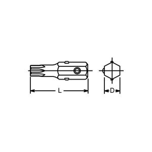Koken-101-T27H 1/4 ''Torx Bit พร้อมรู-EAN 4991644202492แทรกสำหรับการขันสกรูบิต - Product Image 2