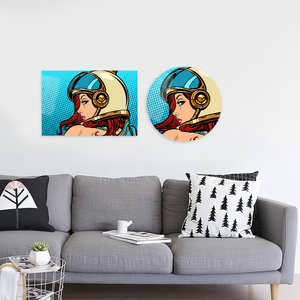 Pop Art Astronaut Woman <b>Canvas</b> Print: Modern <b>Wall</b> Decor,TEMPERED GLASS ART - Product Image 3